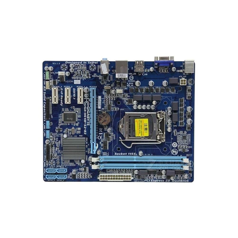 Gigabyte GA-H61M-S2-B3 Motherboard, Intel H61, LGA 1155, DDR3, 16GB, Micro ATX