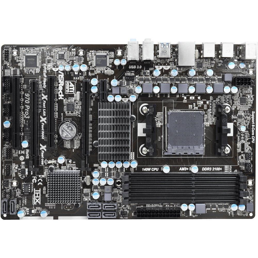 ASRock 970 Pro3 Motherboard, AMD 970, AM3/AM3+ Socket, DDR3 64GB, ATX Form Factor