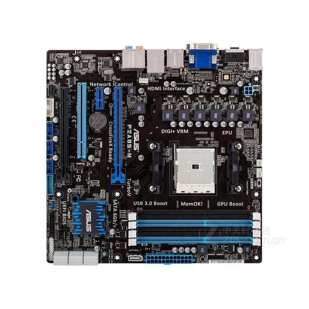 Asus F2A85-M Motherboard, AMD A85X, FM2 Socket, 4x DDR3 64GB, Micro ATX