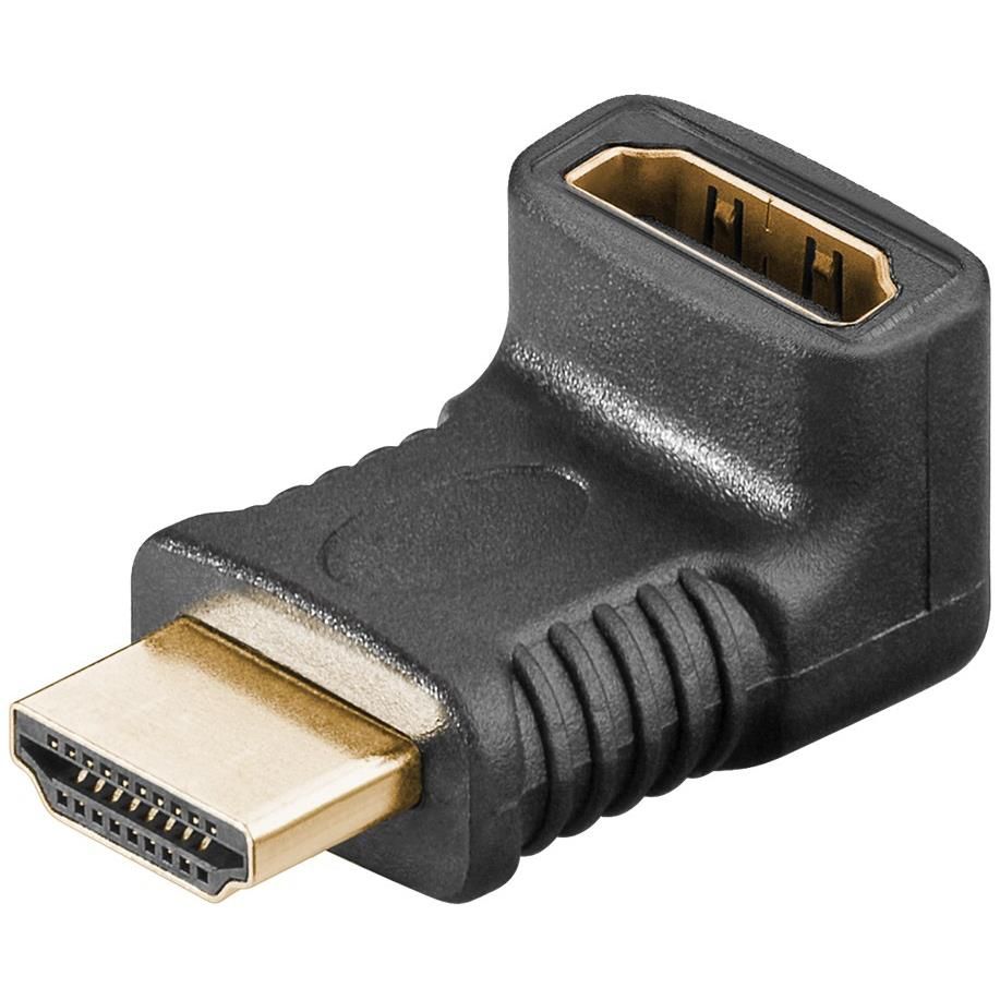Adaptateur HDMI plié à 90 degrés vertical de Goobay, 8K @ 60 Hz, doré