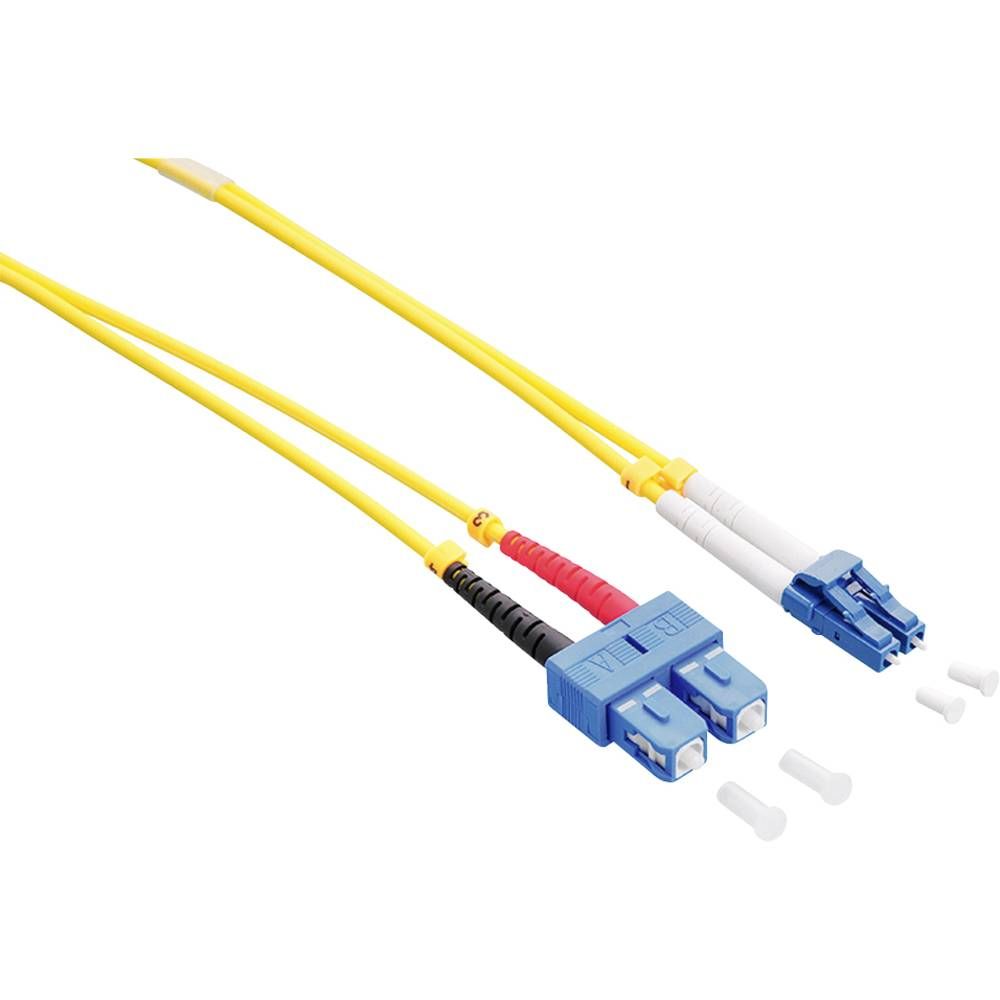 Cable de fibra óptica 2direct, 10 m, LC a SC, Duplex, OS2, Amarillo