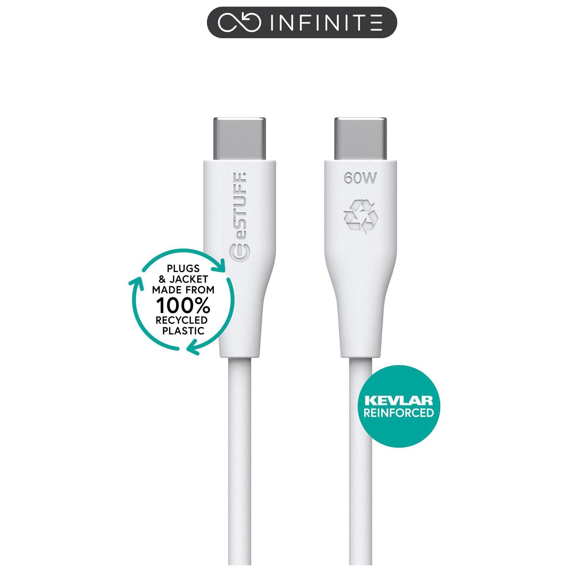 eSTUFF USB-C Cable 0.5m, 60W, White