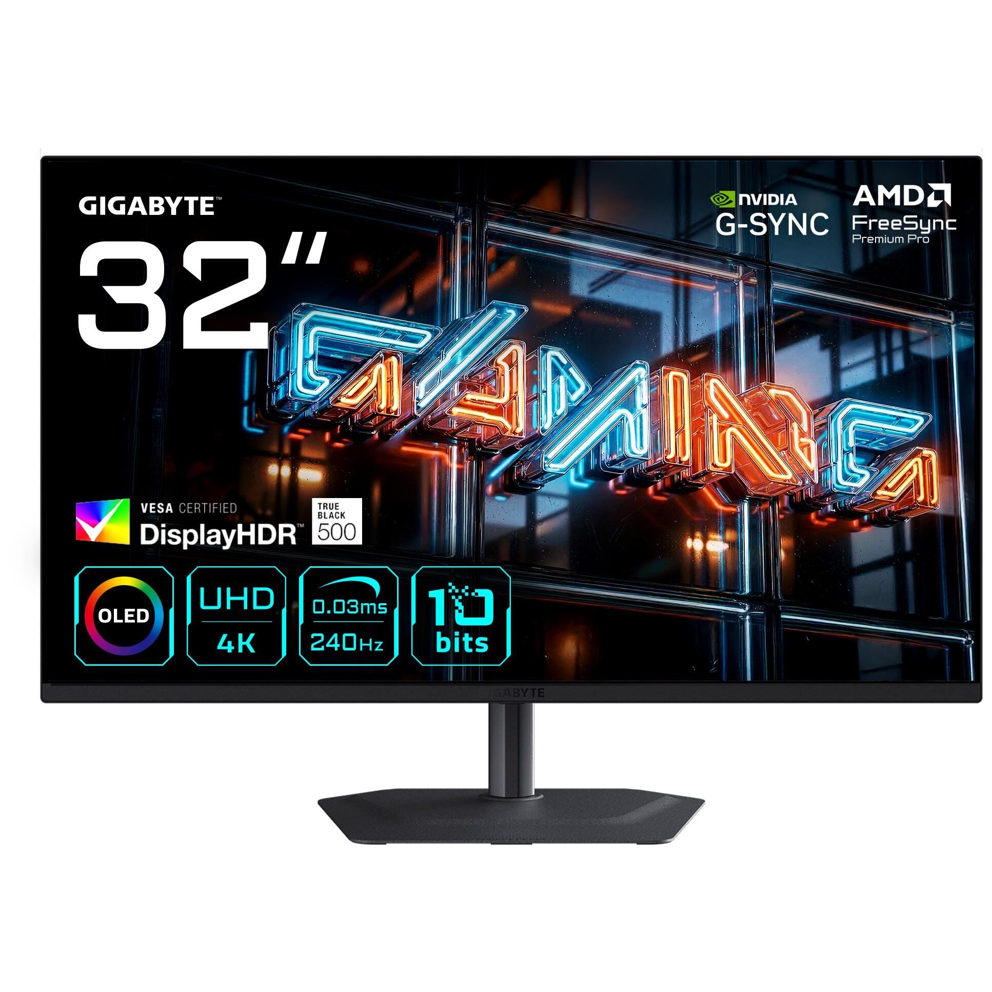 Gigabyte MO32U24 32-inch OLED Gaming Monitor - 4K UHD, 240Hz, G-Sync Compatible
