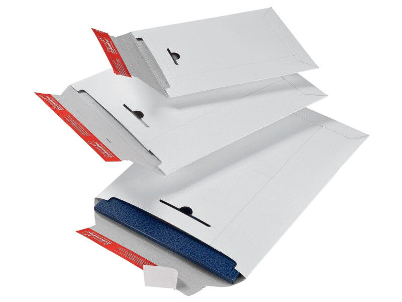 ColomPac Reclosable Shipping Bag, DIN A5, White Cardboard, 20 Pieces (CP 012.01)