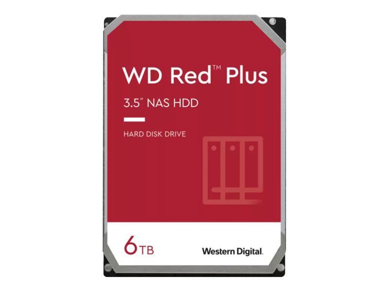 Western Digital Red Plus 6TB Internal Hard Drive - 3.5" SATA 6Gb/s, 5640 RPM, 128MB Cache