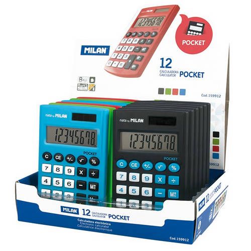 Affichage de calculatrices de poche Milan 8 chiffres, 12 pièces
