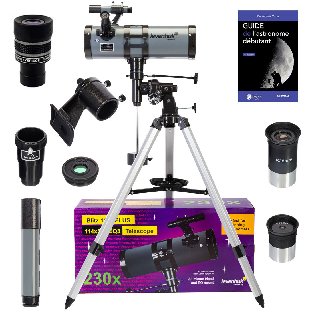 Levenhuk Blitz 114S Plus Telescope with Zoom and Accessories