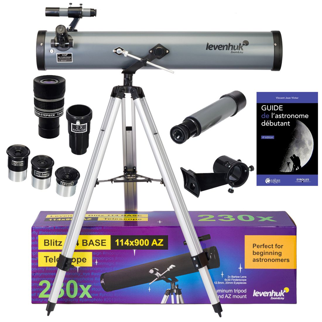 Levenhuk Blitz 114 Base Telescope with Zoom, Eyepieces and Accessories