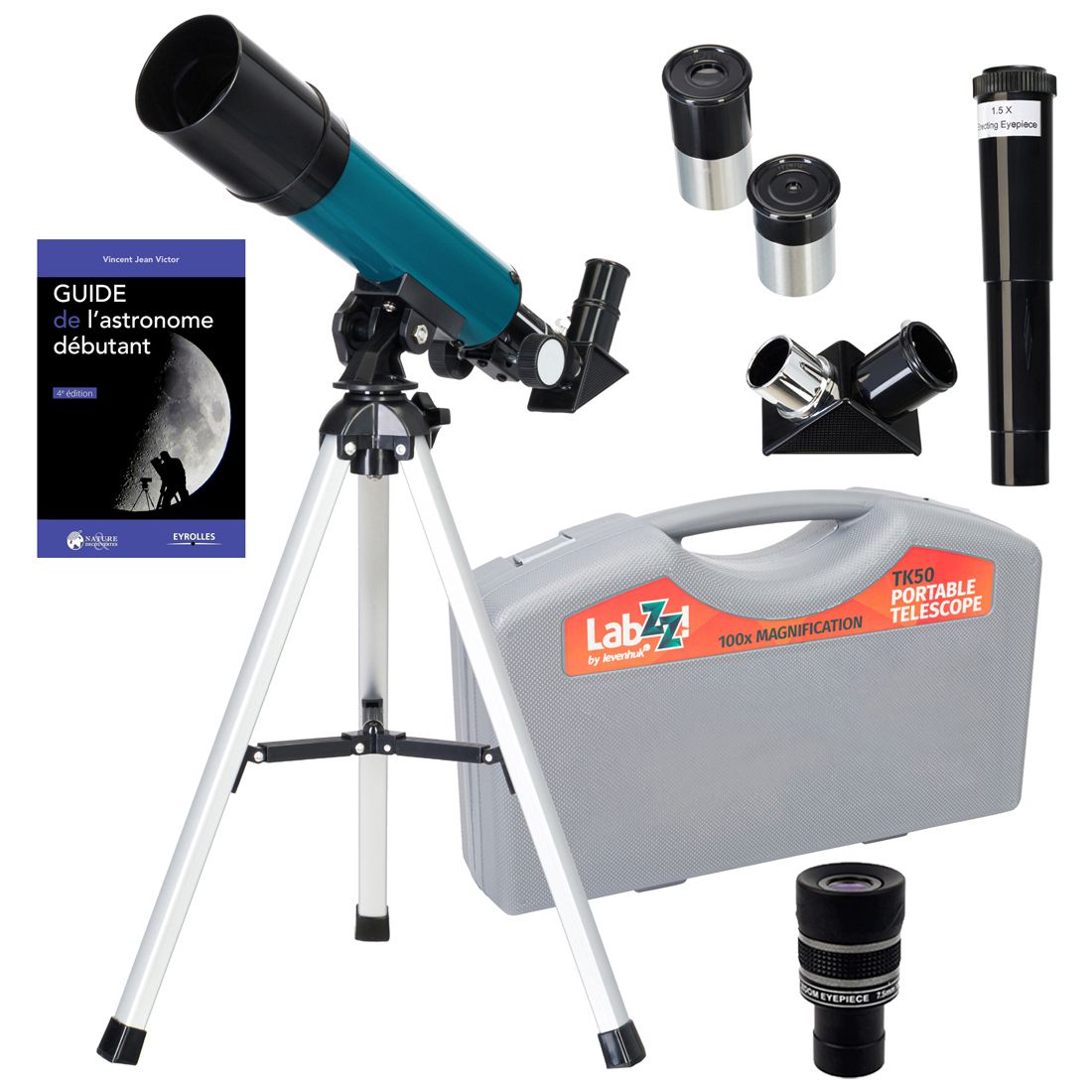 Télescope Levenhuk LabZZ TK50 avec Zoom, Oculaires et Accessoires