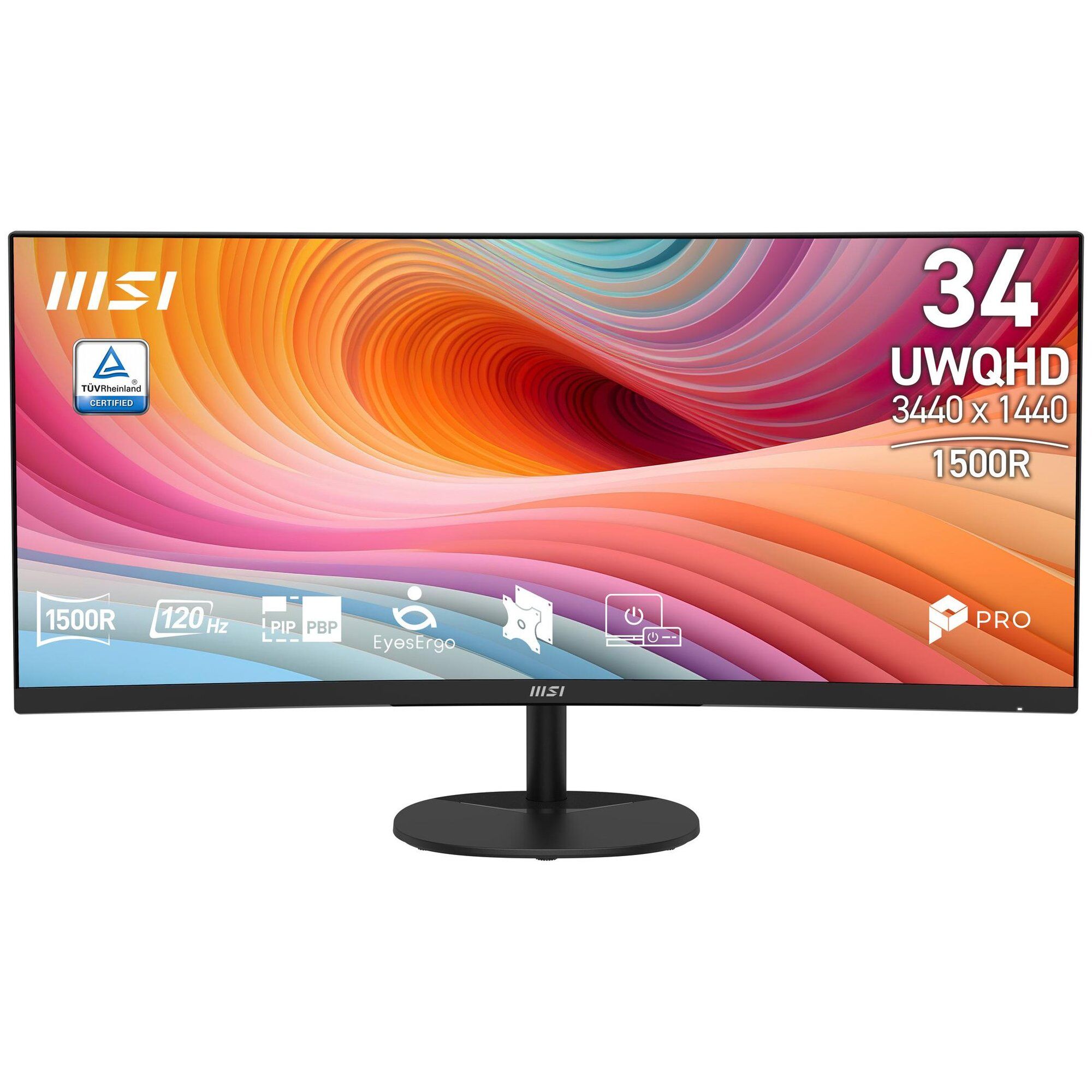 MSI Pro MP341CQ E12 34-inch UltraWide Quad HD Monitor, 3440 x 1440, 4ms Response Time, 21:9 Aspect Ratio, Black
