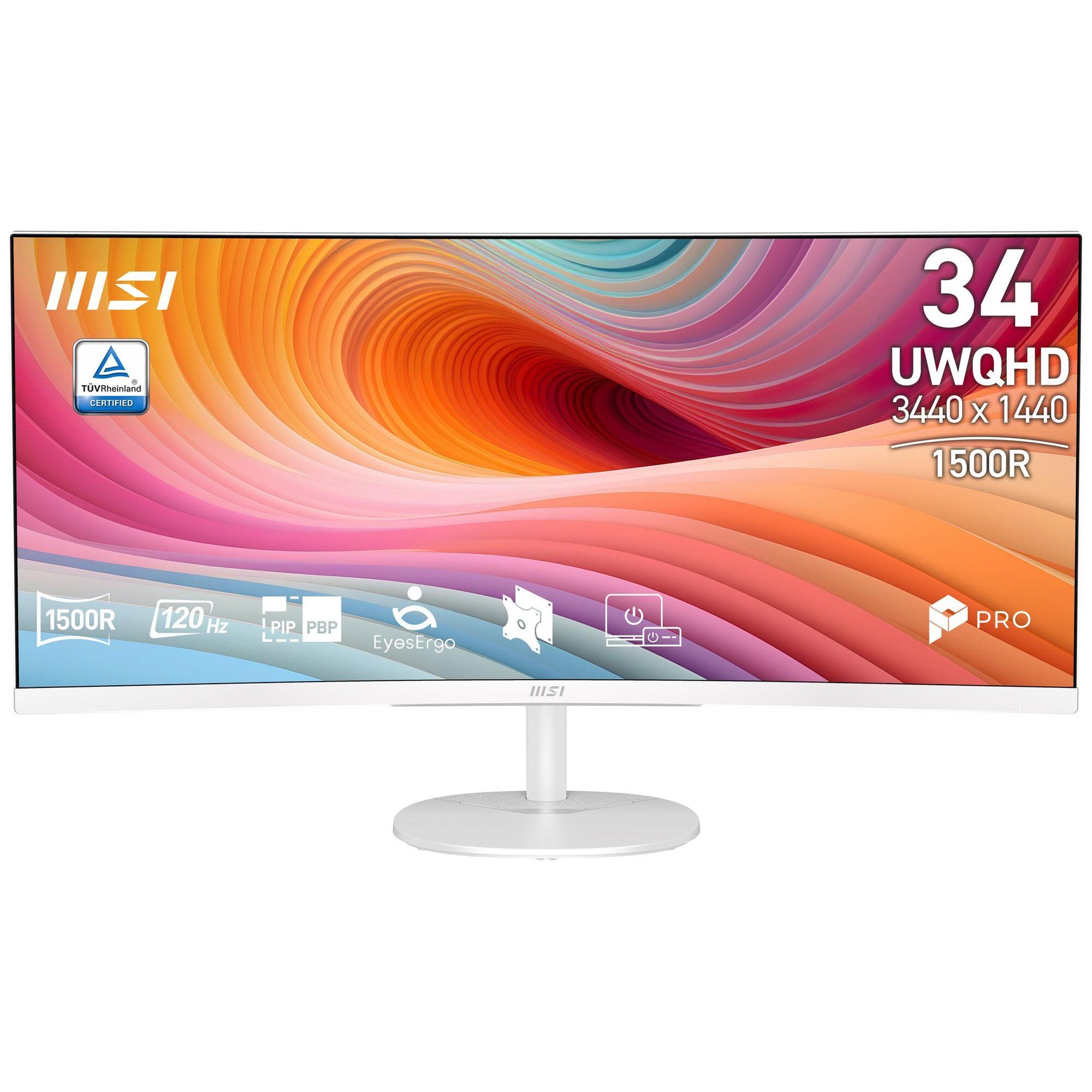 MSI Pro MP341CQW E12 34-inch UltraWide Quad HD White PC Monitor