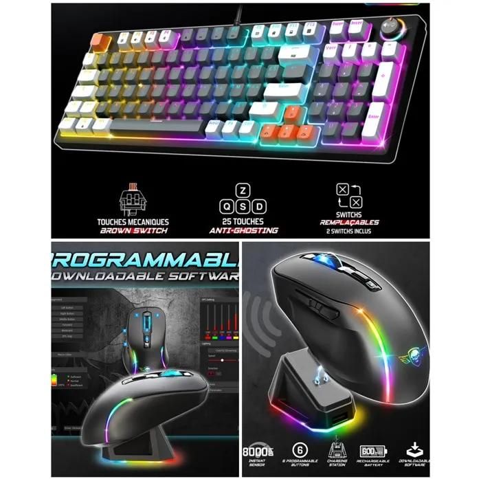 Spirit Of Gamer XPERT K350 Keyboard and Mouse Set - Mechanical - RGB - 8000 DPI