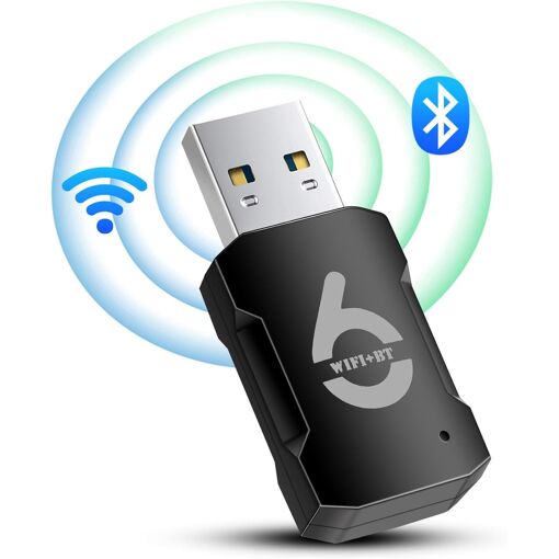 MEVRONISSHOP Bluetooth WiFi Key, AX900Mbps Dual-Band (5.8GHz/2.4GHz), 5.3 Bluetooth USB 2.0 WiFi Adapter - Compatible with Windows 11/10