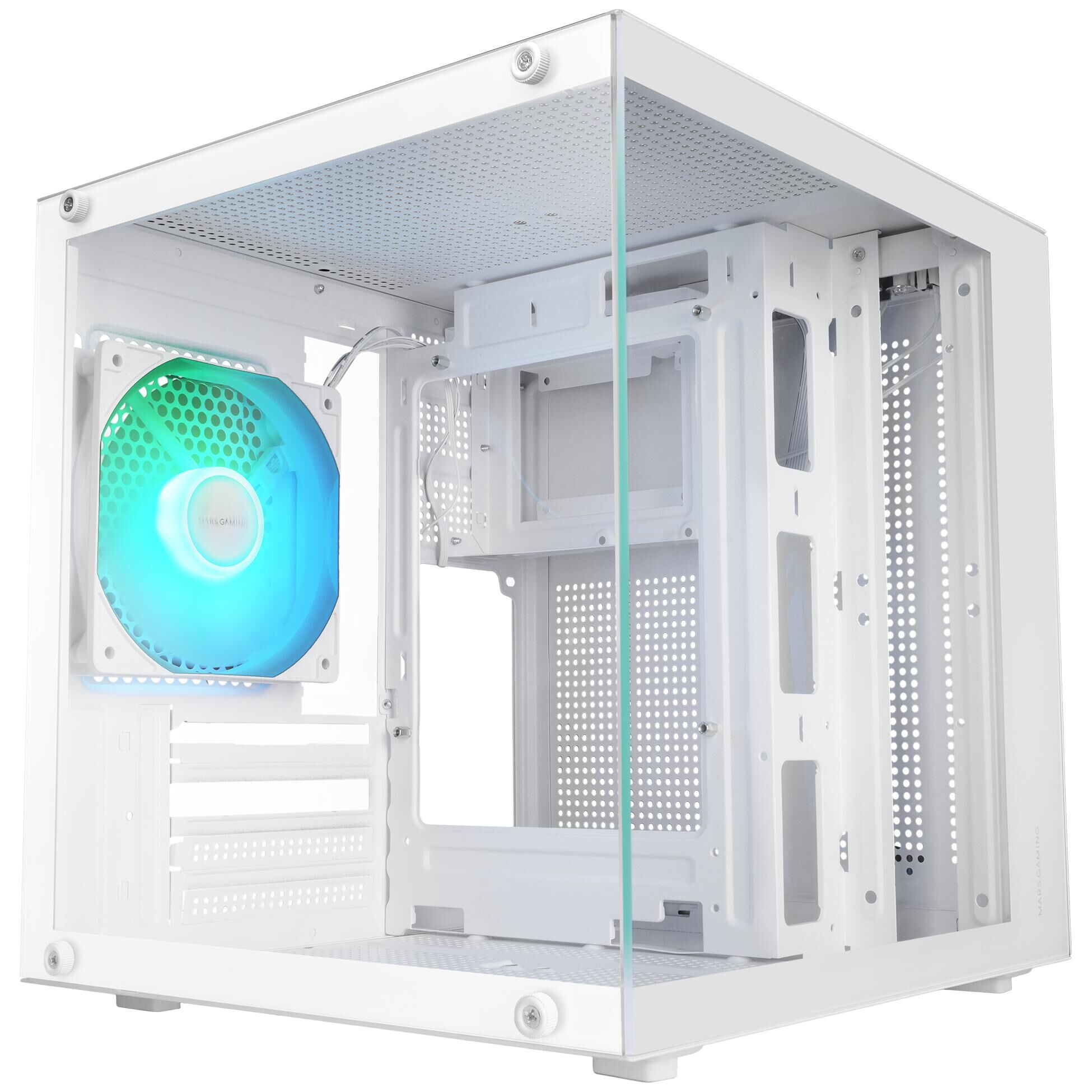 Mars Gaming MC-CUBEW Mini Tower PC Case - White