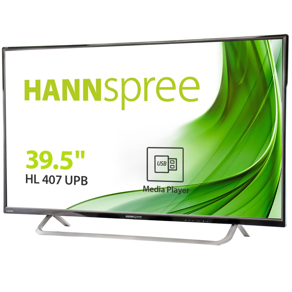 Hannspree HL407UPB - HL Series 39.5" LED Screen - Full HD 1080p, 60Hz, 260 cd/m², 5000:1 Contrast Ratio, 8.5ms Response Time
