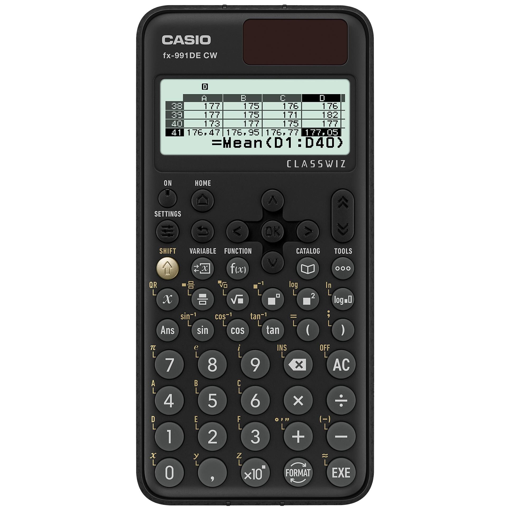 Calculatrice de poche scientifique Casio, 12 chiffres, convertisseur de devises