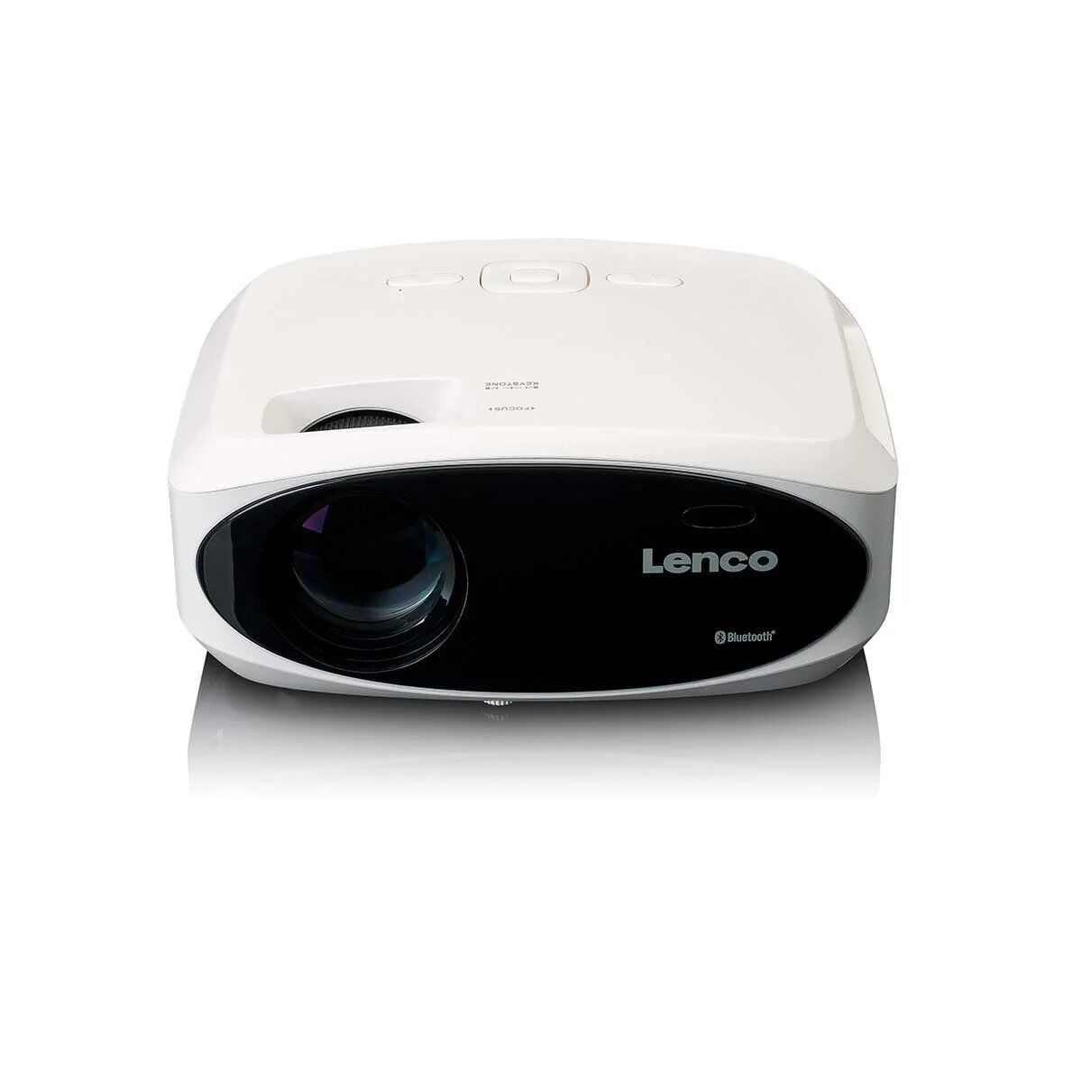 Lenco LPJ-900WH - Proyector Full HD, brillante y nítida con 250 lúmenes, proyección de 510 cm - Blanco - Norma Europea / Tipo C (CEE 7/16)