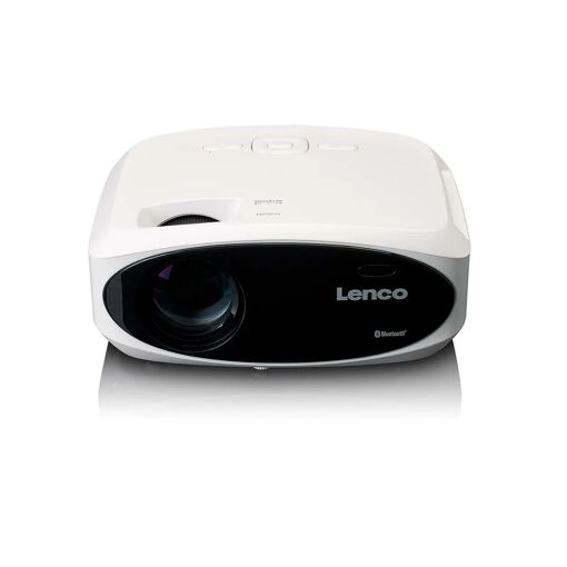 Lenco LPJ-900WH - Full HD Projector, Bright and Clear with 250 Lumens, 510cm Projection - White - Euro / Type-C (CEE 7/16)