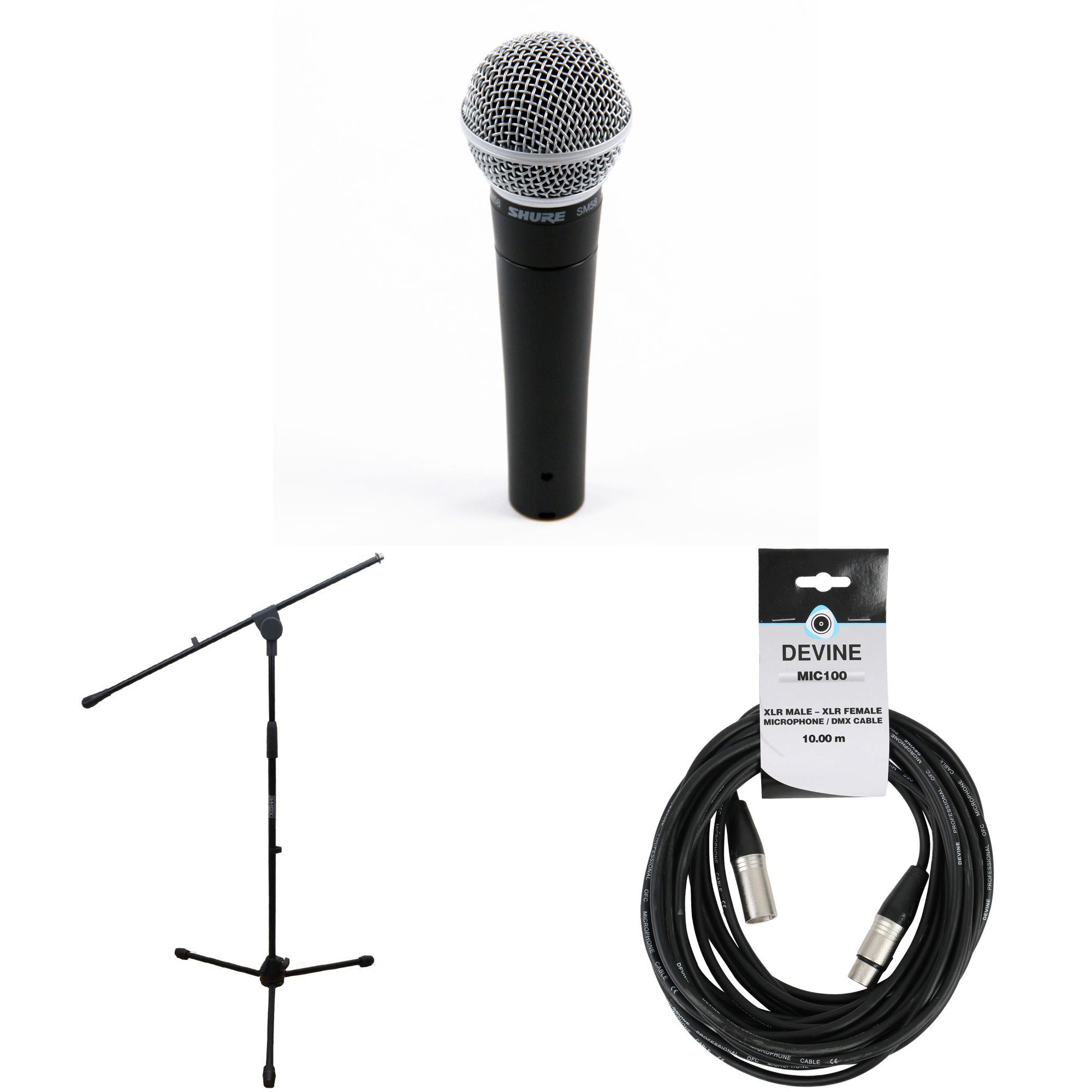 Shure SM58 LCE Microphone with Stand and Cable