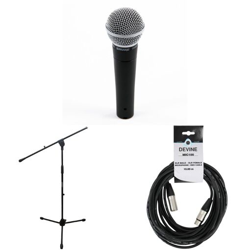 Microphone Shure SM58 LCE avec support et câble