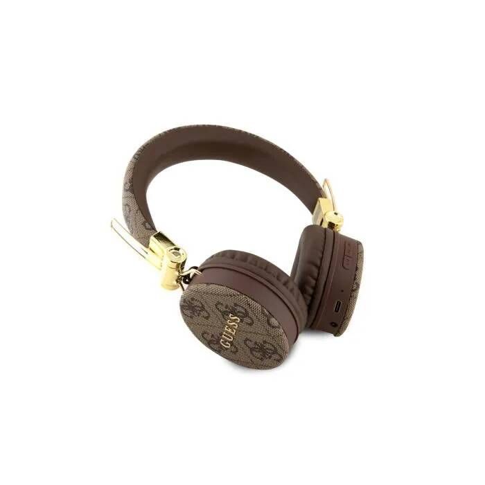 Casque Audio Bluetooth 5.3 Guess Certifié IPX4 Résistant à la Sueur, Marron (Modèle 4G)