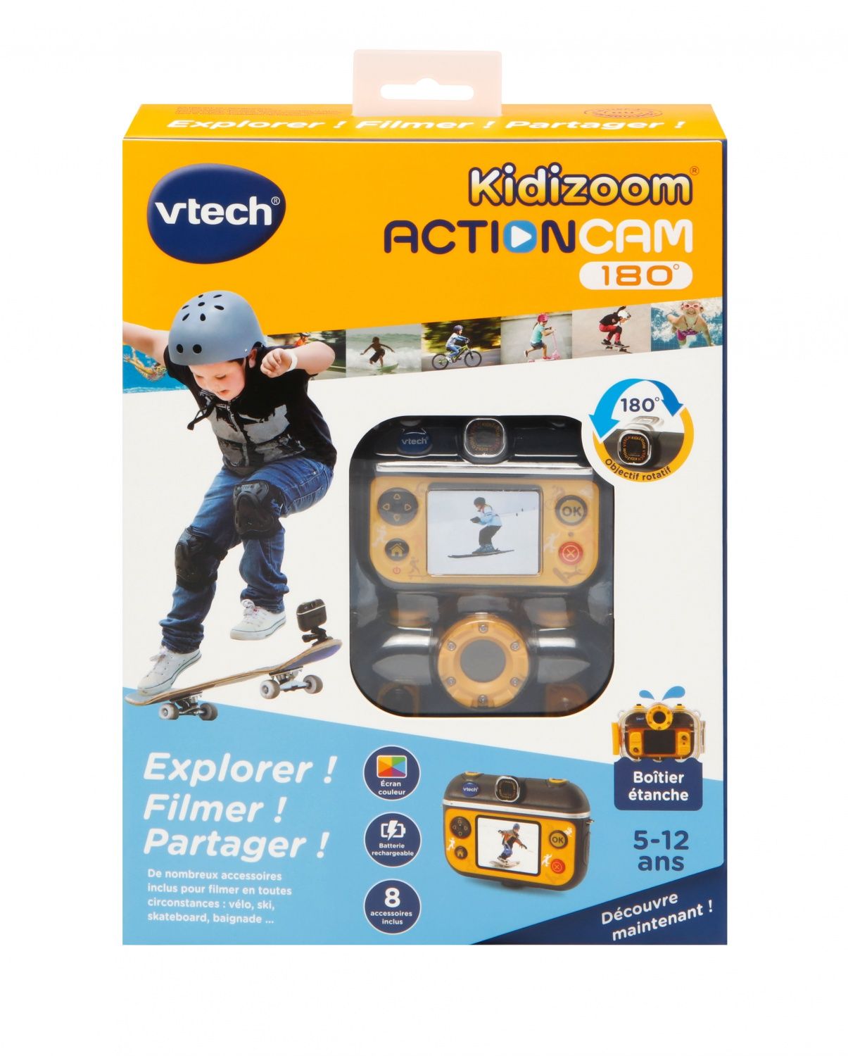 VTech KidiZoom Action Cam 180 - Pocket Camera - 0.3MP - Waterproof to 6ft