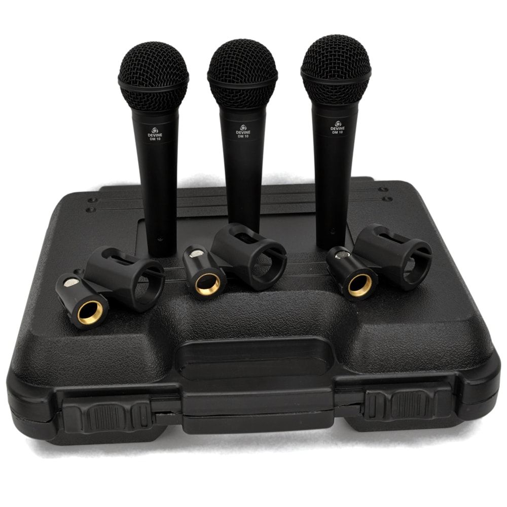 Paquete de 3 micrófonos dinámicos Devine (DM 10)