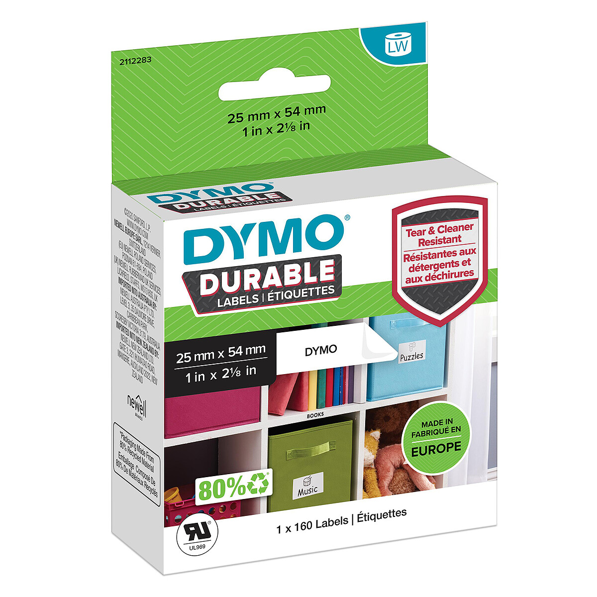 Rouleau d'étiquettes universelles Dymo - Blanc, 25 x 54 mm