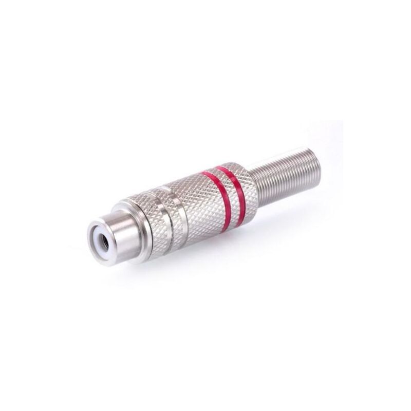 Electro DH RCA Female Connector, Nickel Plated Signal Red