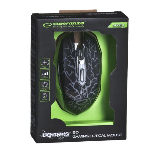 Ratón de juego Esperanza EGM211R MX211 cableado 6D óptico USB MX211-ROJO