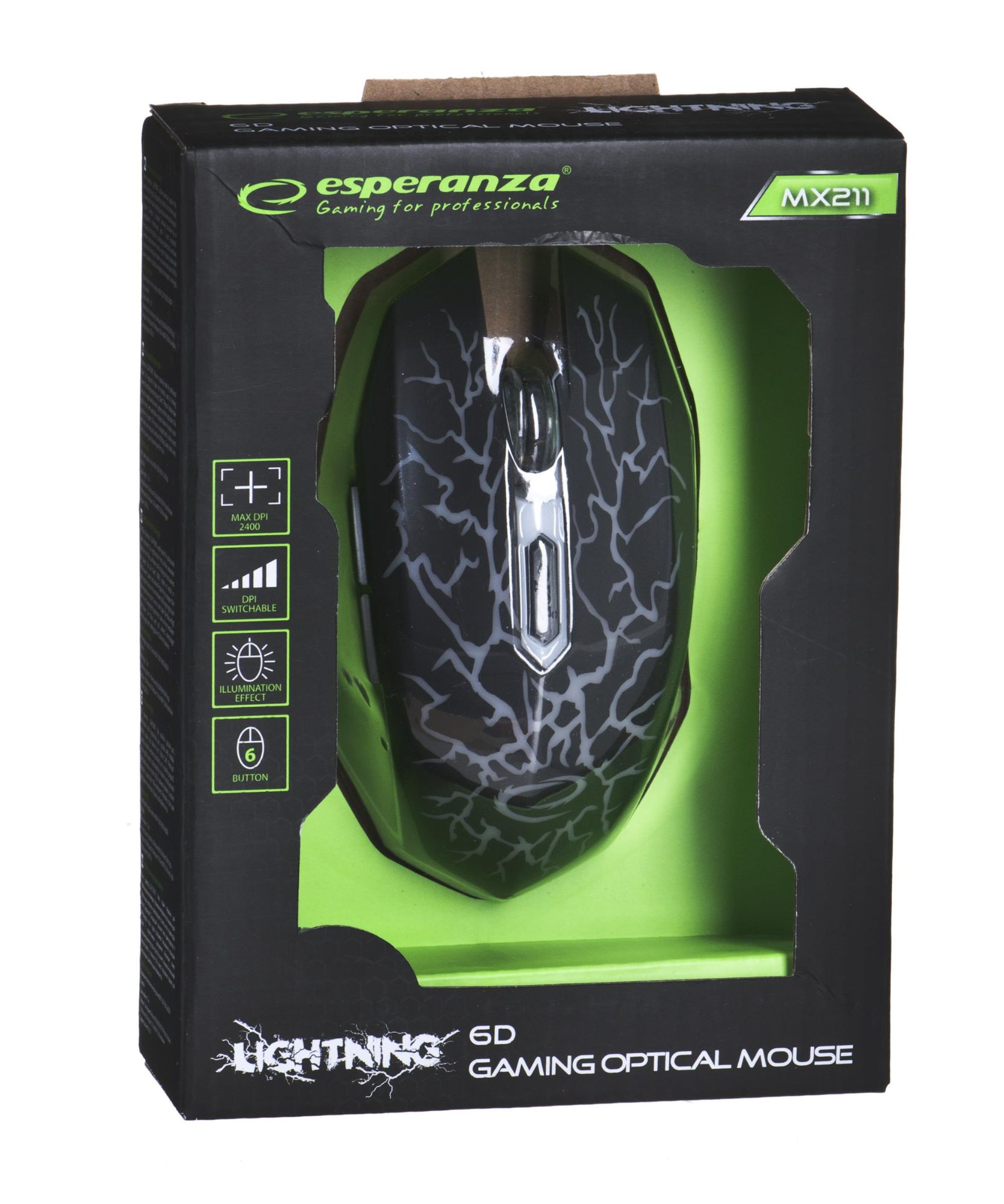 Ratón de juego Esperanza EGM211R MX211 cableado 6D óptico USB MX211-ROJO
