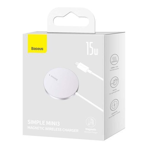 Baseus 15W Wireless Magnetic Charger Mini3, Silver