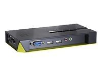 Digital Data Communications LevelOne KVM Switch with Monitor, Keyboard and Mouse - Black and Green