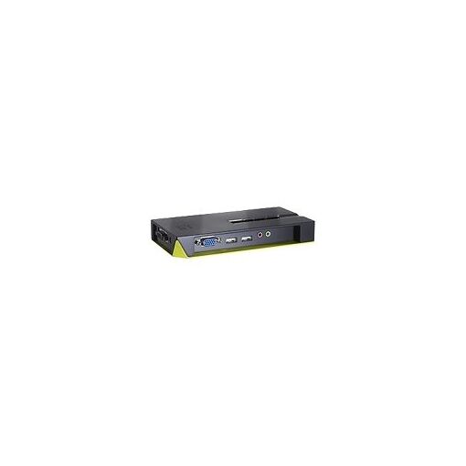 Digital Data Communications LevelOne KVM Switch with Monitor, Keyboard and Mouse - Black and Green