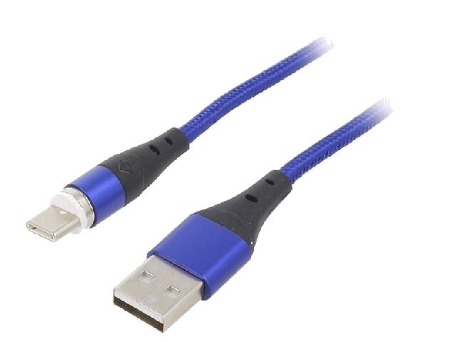 ADNAuto USB 2.0 Cable - 1m, Male USB A to Male USB C, Blue