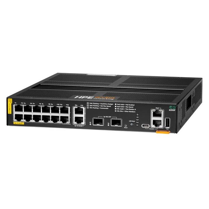 HP Aruba 6200F 12G PoE+ Switch - Managed Switch - C3 - 12 x 10/100/1000 (PoE+) + 2 x 100/1000 (uplink) + 2 x 1G/10G SFP+
