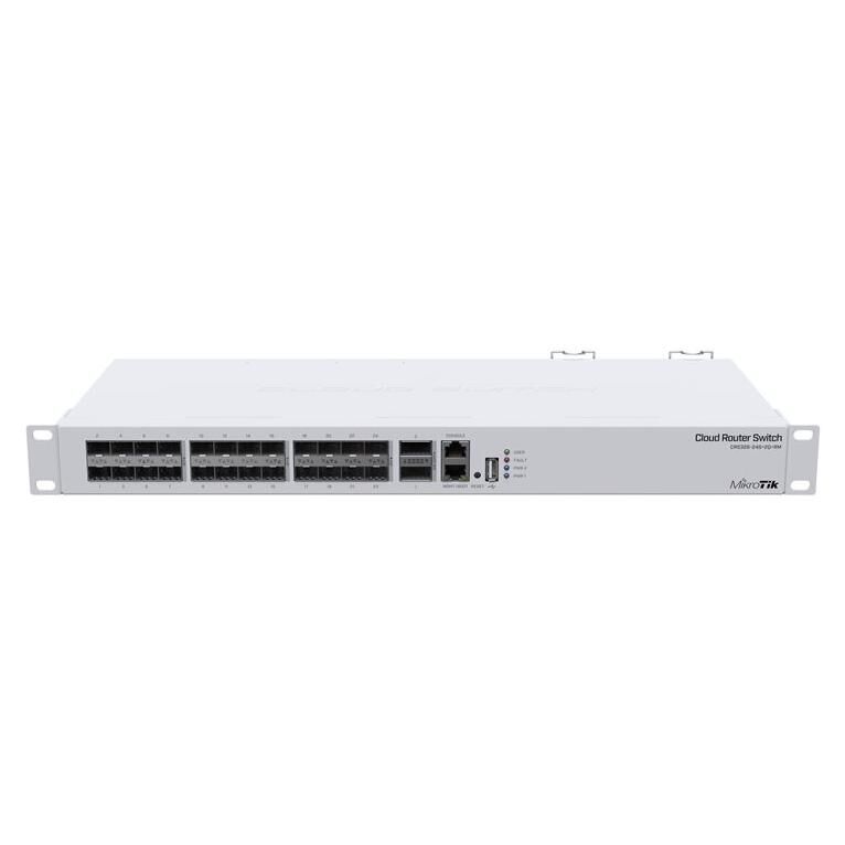 Mikrotik Cloud Router Switch CRS326-24S+2Q+RM - Managed Switch - 24x10 Gigabit SFP+ + 2x40 Gigabit QSFP+ - Rack Mountable - AC 100-240V