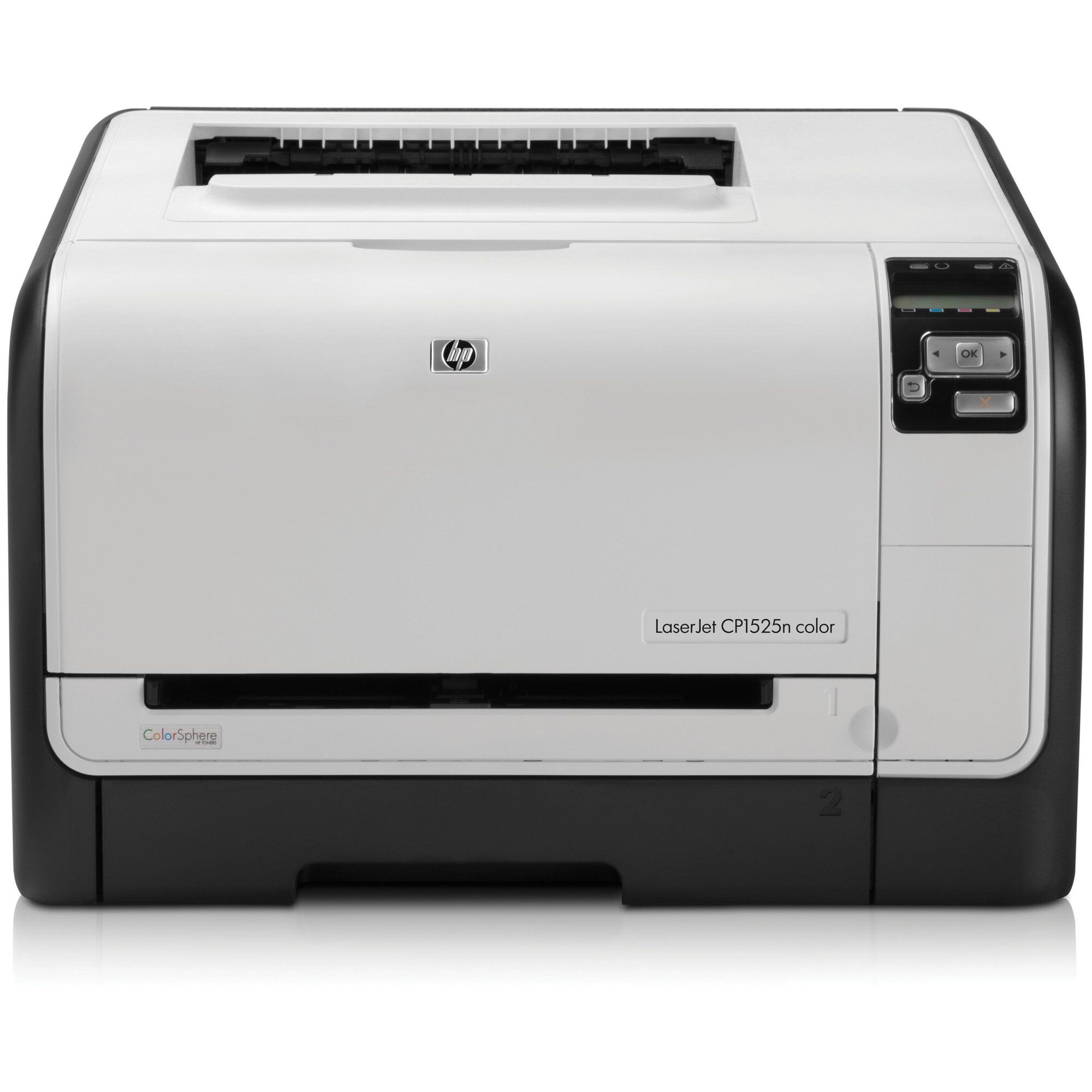 HP Color LaserJet Pro CP1525n - Printer - Color - Laser - A4/Legal - 600 dpi - Up to 12 ppm (monochrome) / Up to 8 ppm (color) - Capacity: 150 sheets - USB, LAN