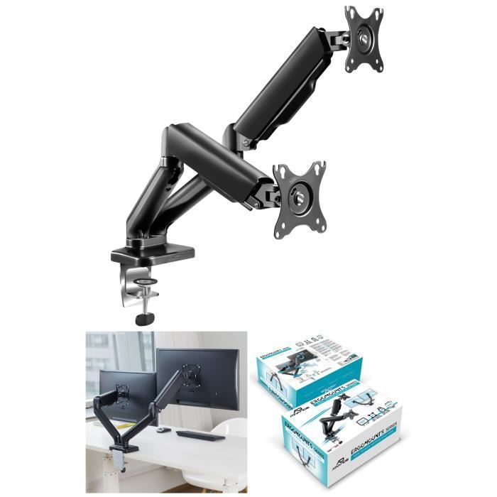 Advance Ergomount Dual Monitor Stand for 2 Screens, Curved Compatible, 17-32"