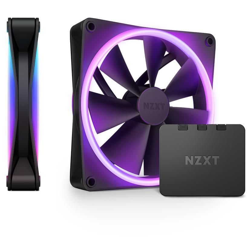 NZXT F140 RGB Duo Fan Pack (Black, 2-Pack)
