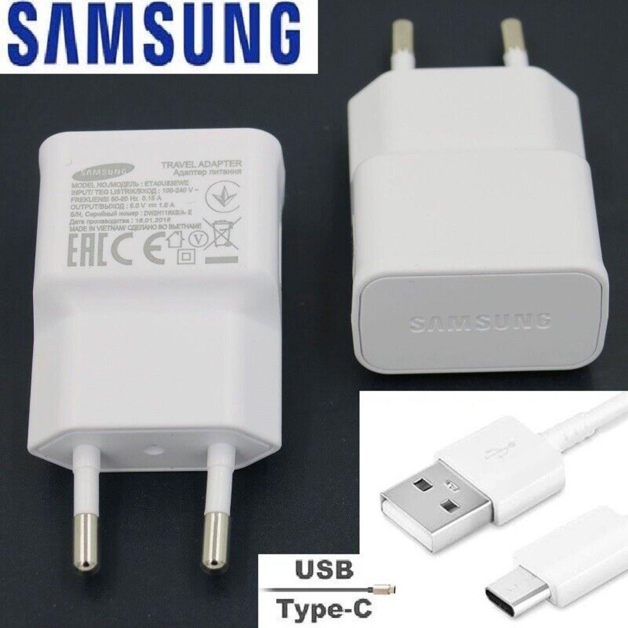 Câble USB-C Samsung Original, 120 cm, Blanc, Charge Non Rapide, Compatible avec Galaxy Z Flip4, Fold4, A04, A04s, A14, M14, M34, F04, F14, F34, F54, A24, A34, A54