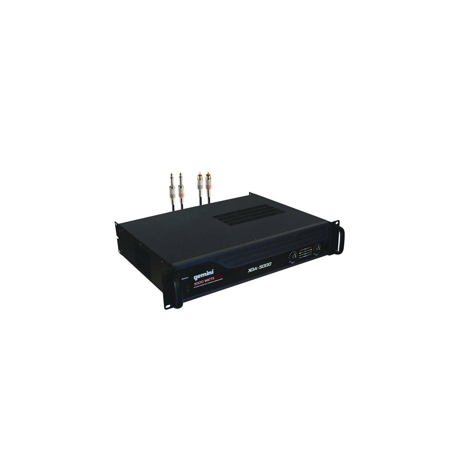 Amplificateur de sonorisation PRO DJ GEMINI XGA5000 - 5000W, fonctionnement stéréo, parallèle mono, bridge - Câble RCA