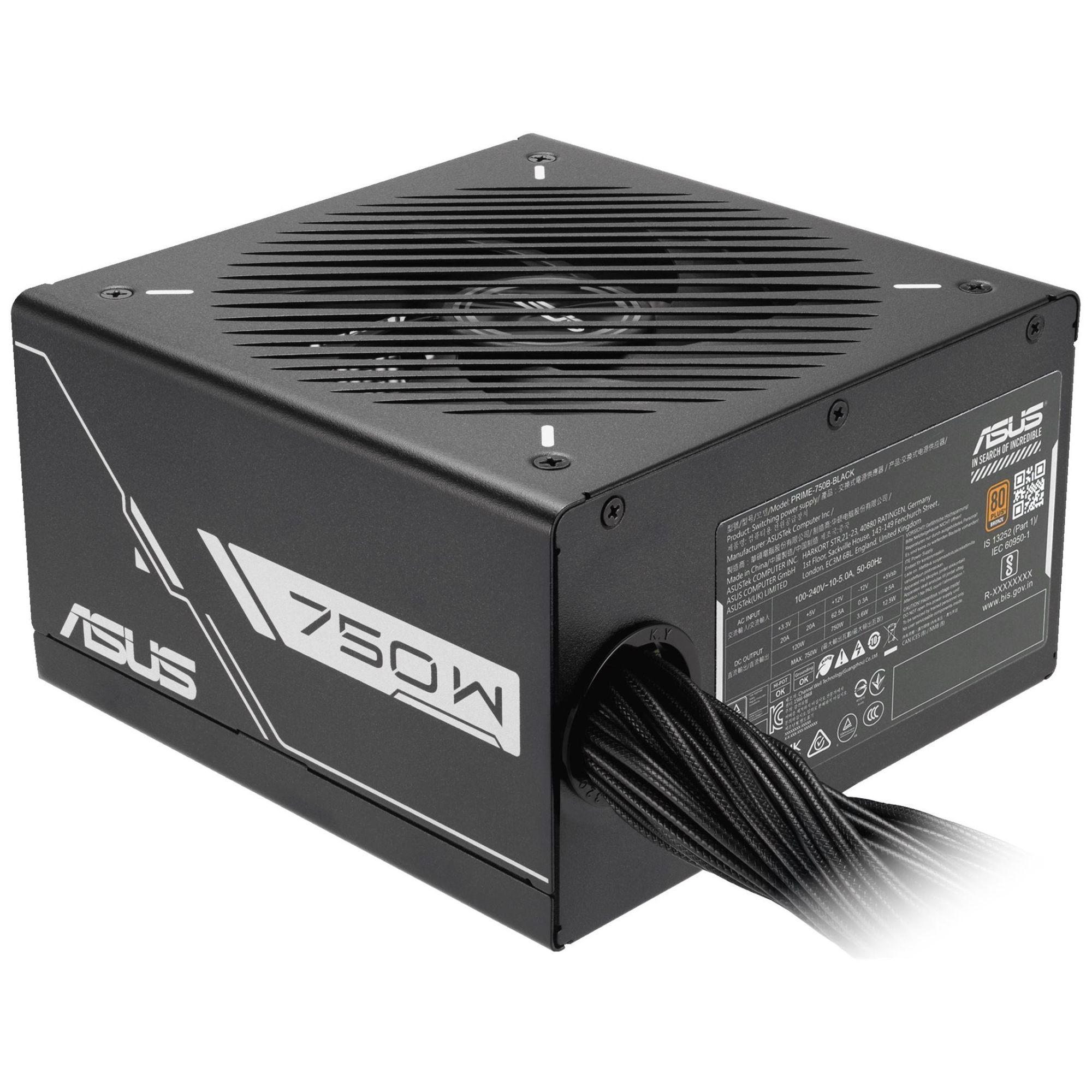 Asus Prime Modular PC Power Supply - 750W - ATX12V - 80 PLUS Bronze - Black