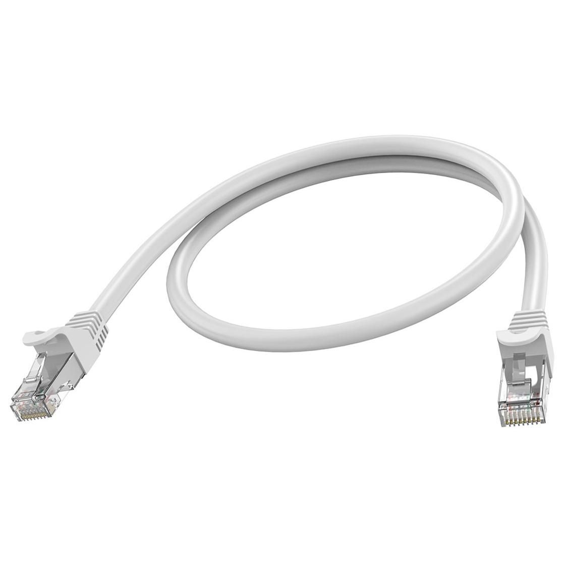 Network Cable - RJ-45 (M) to RJ-45 (M) - 50 cm - 6.2 mm - STP - CAT 6a - Molded, No Hook - White