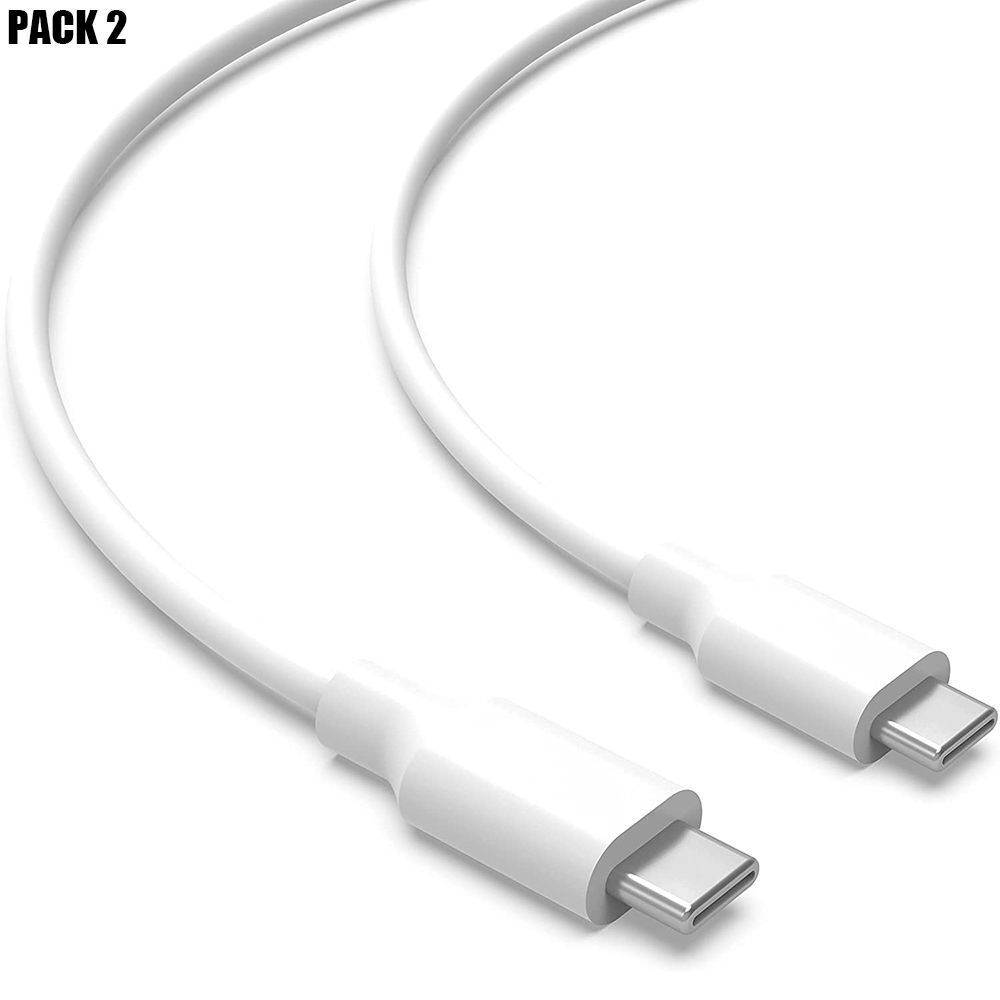 USB-C Cable for Samsung Galaxy A Series (A15, A05, A25, etc.) - White 1M - Pack of 2
