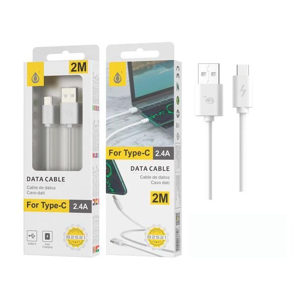 Jc B2521 White - USB-C (M) to USB-A (M) 2m Cable