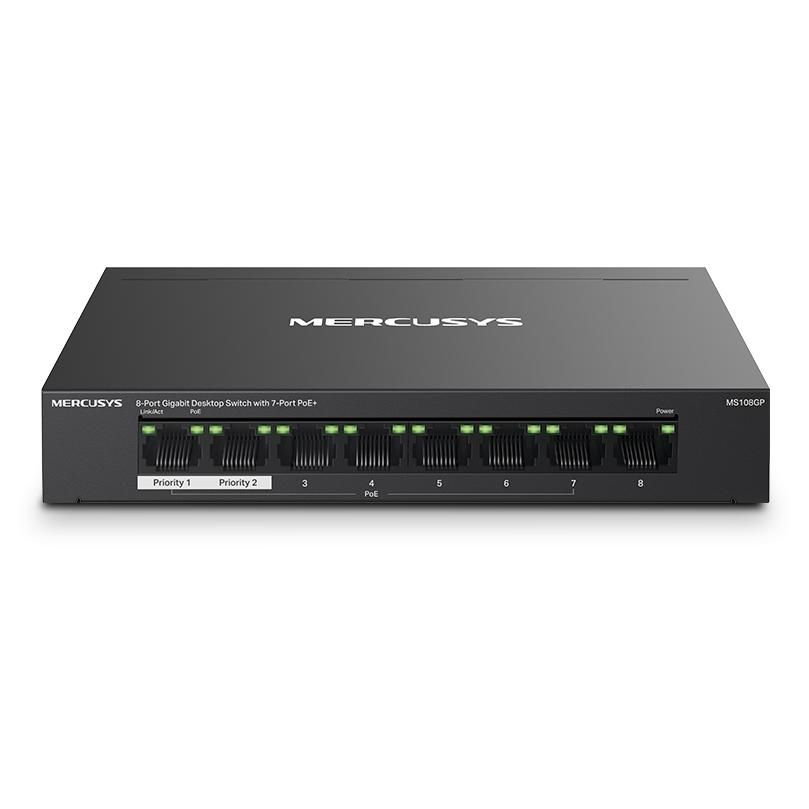 Mercusys MS108GP Managed Network Switch - Gigabit Ethernet (10/100/1000) with Ethernet Connection and PoE