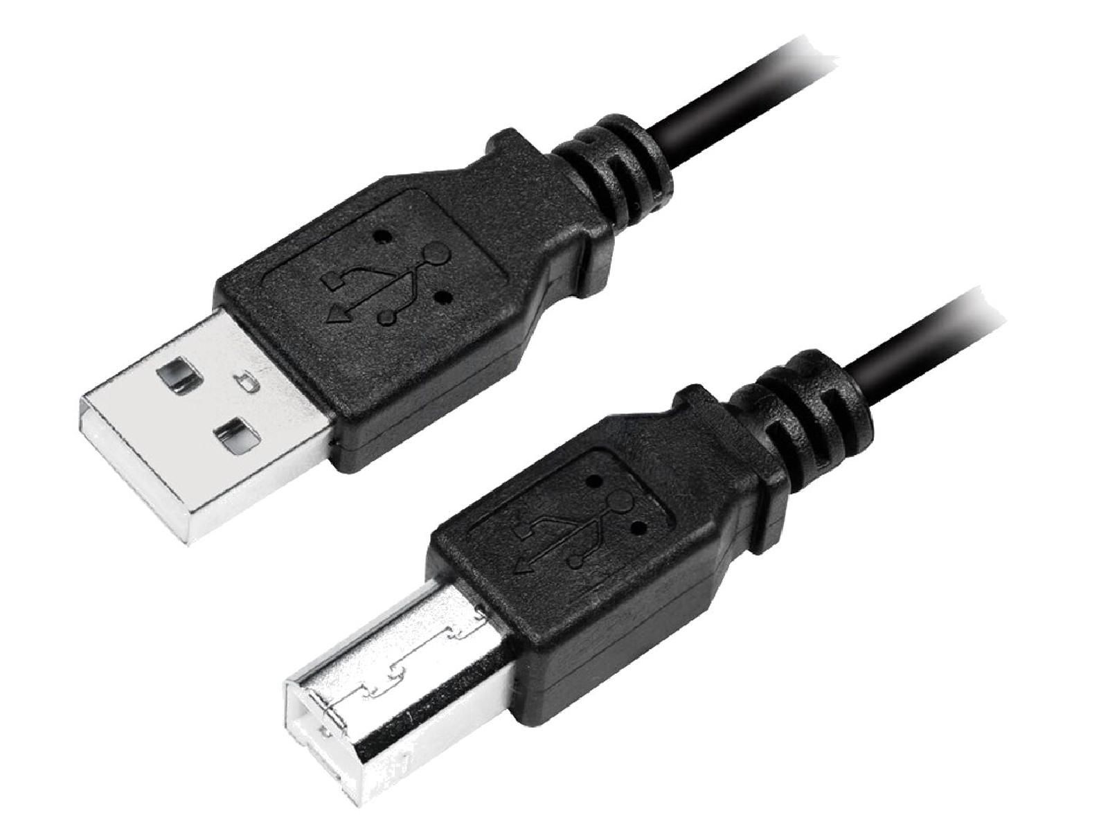 ADNAuto USB 2.0 Cable, 5m, Black (USB A Male to USB B Male)
