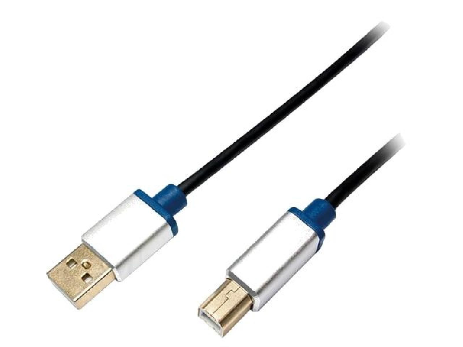ADNAuto USB 2.0 Cable - 2m, Black (USB A Male to USB B Male)