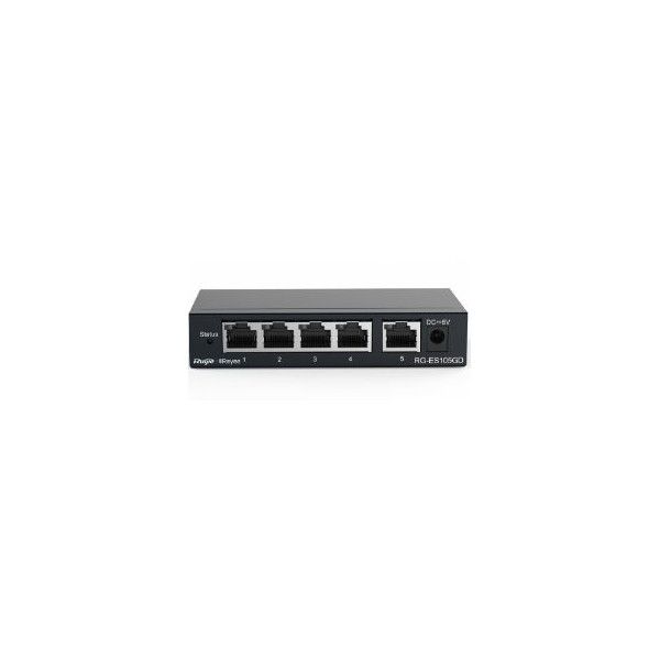 Commutateur Ruijie non géré 5 ports Gigabit RJ45, boîtier en acier